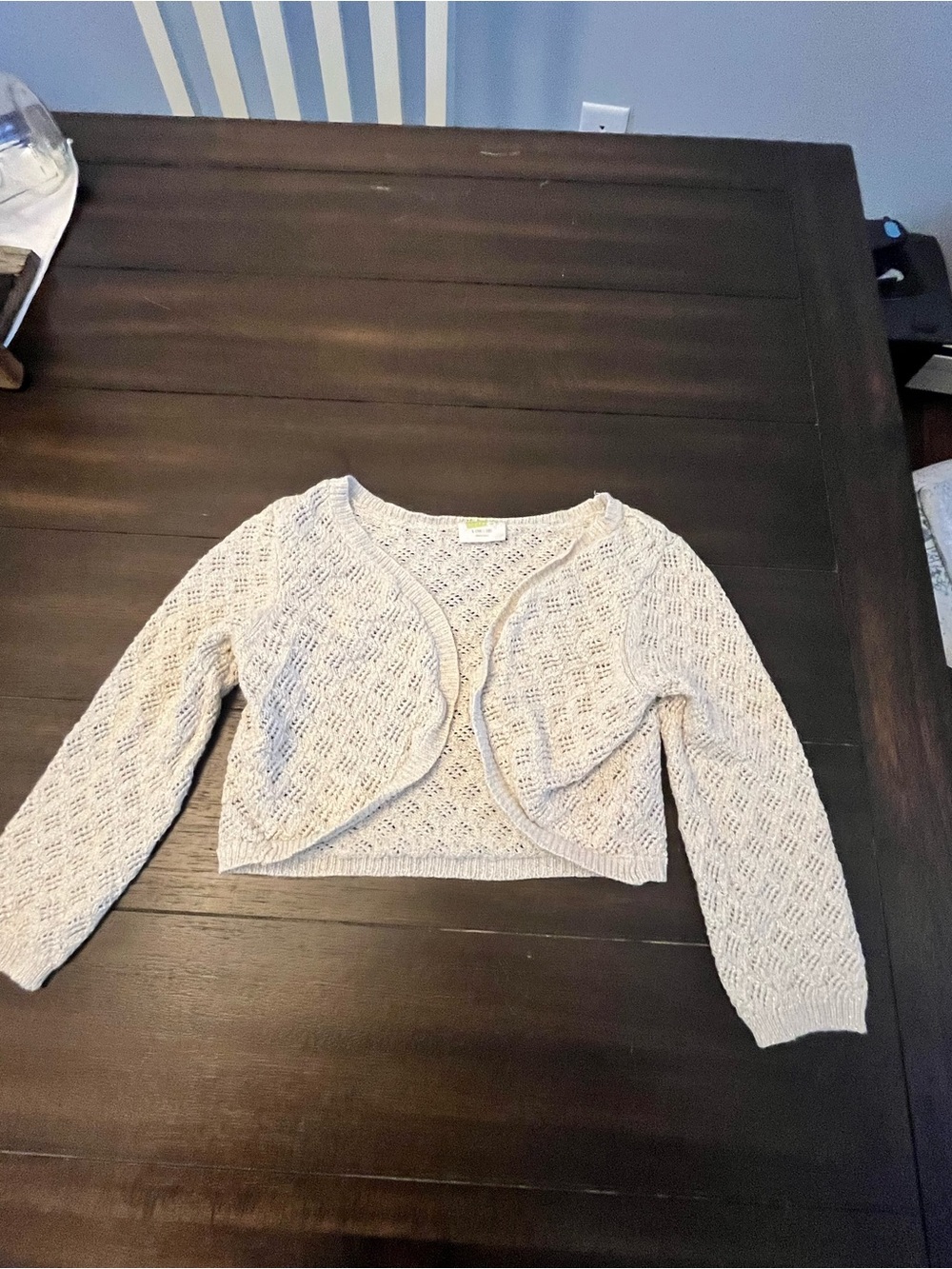 Crazy 8 Cream Open-Front Knit Bolero Cardigan